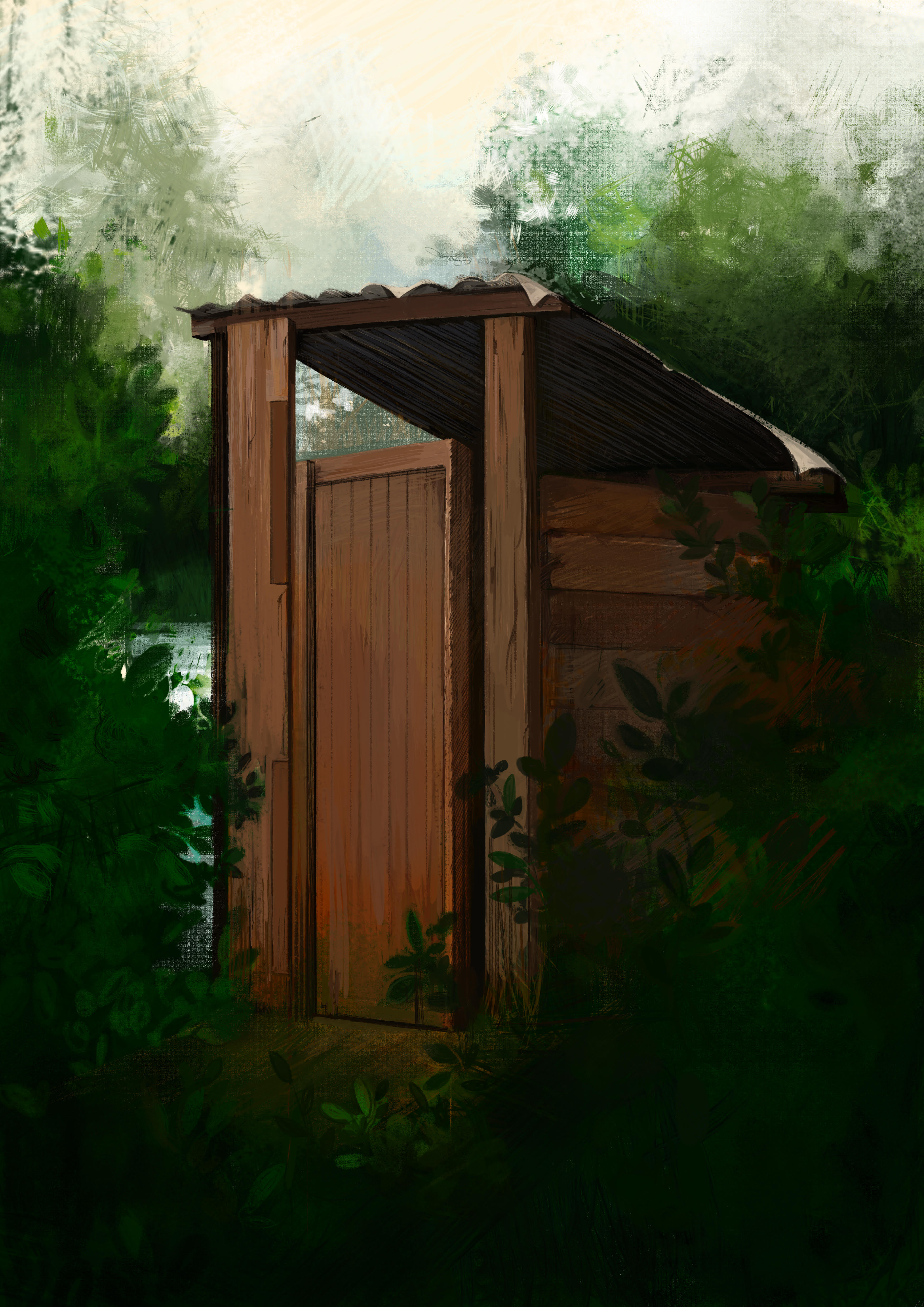 A kampung toilet in rural Singapore. 