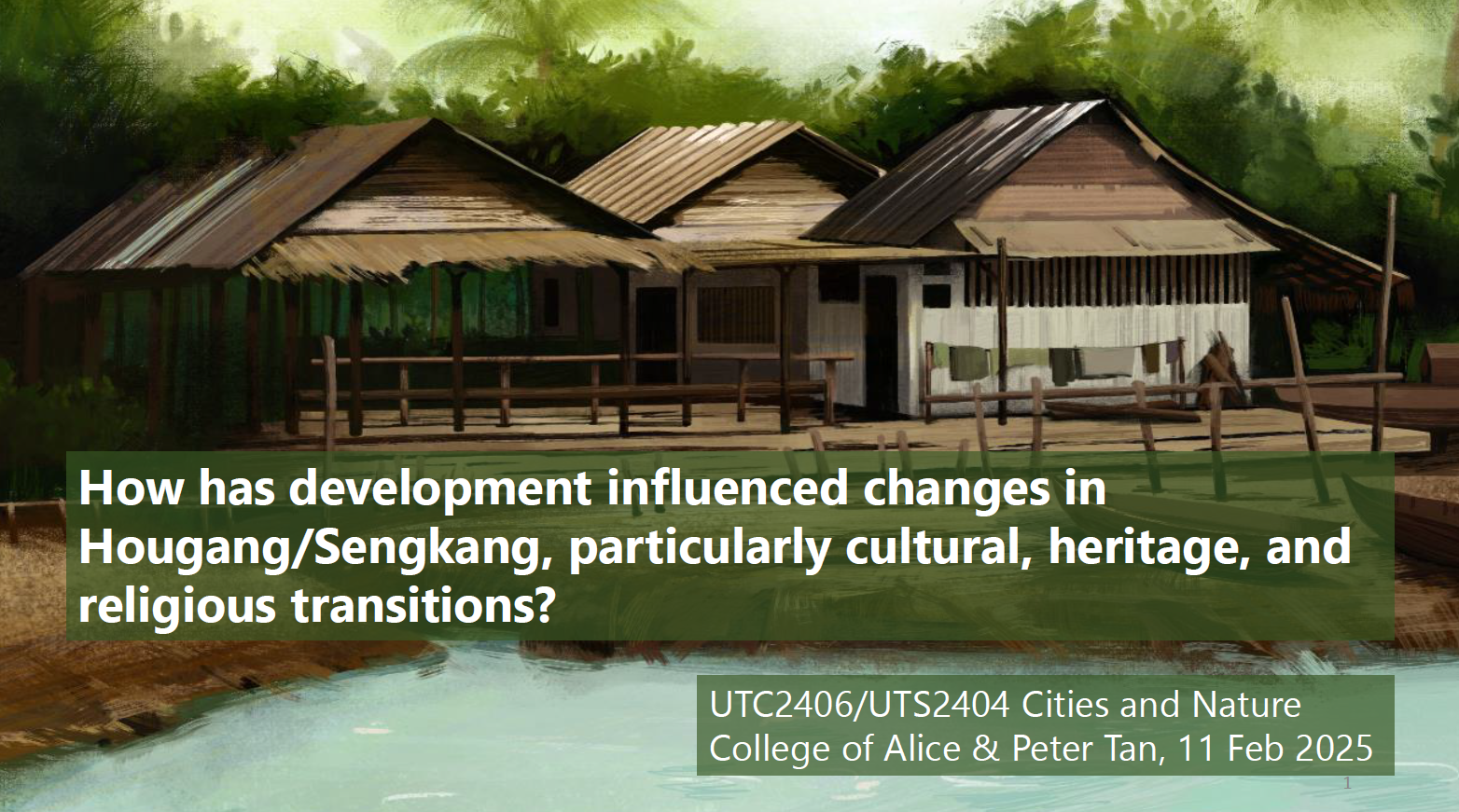 Screenshot of seminar slides based on My Father's Kampung: A History of Aukang and Punggol.