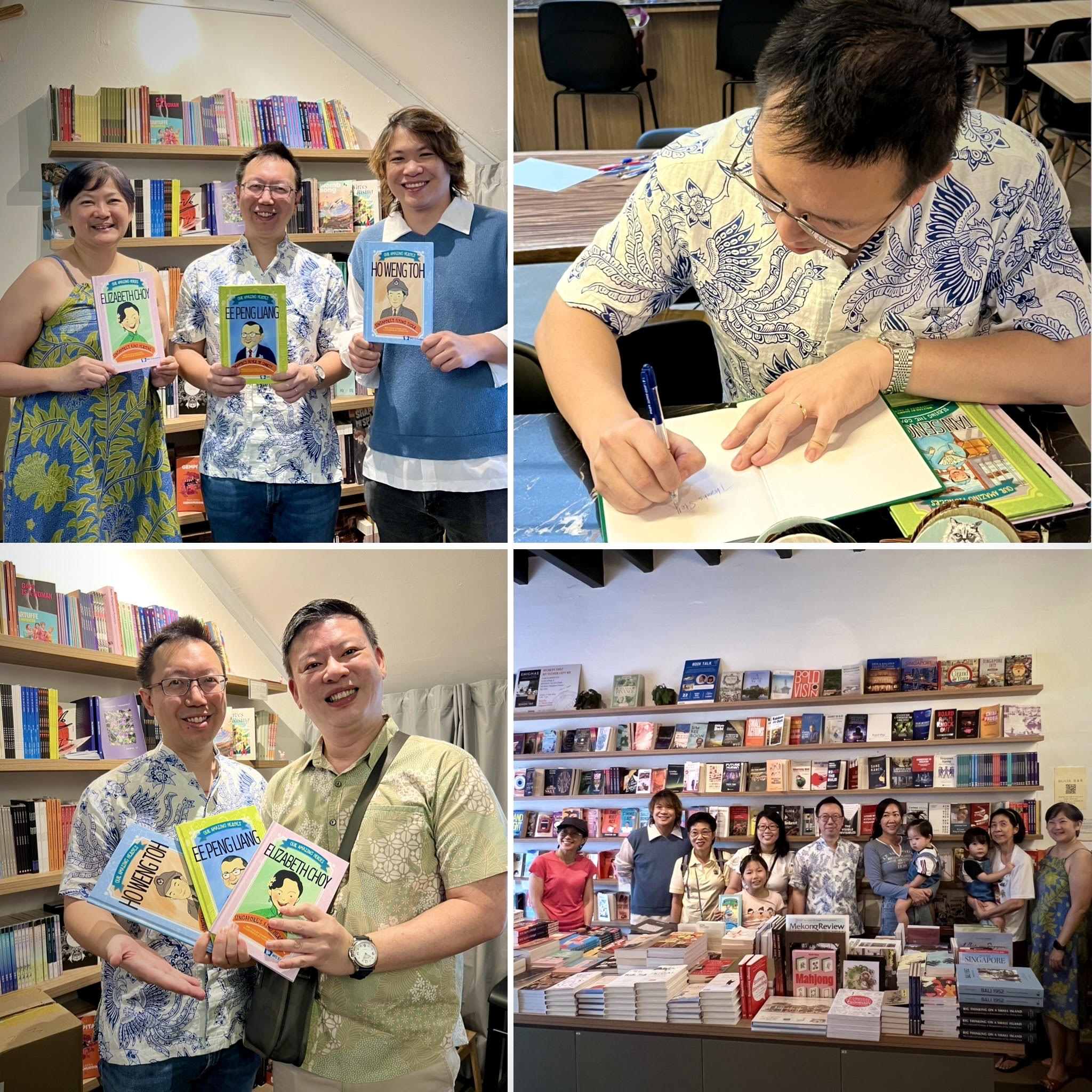 Writer and speaker Shawn Seah shares stories about Our Amazing Pioneers at Book Bar at Duxton. 