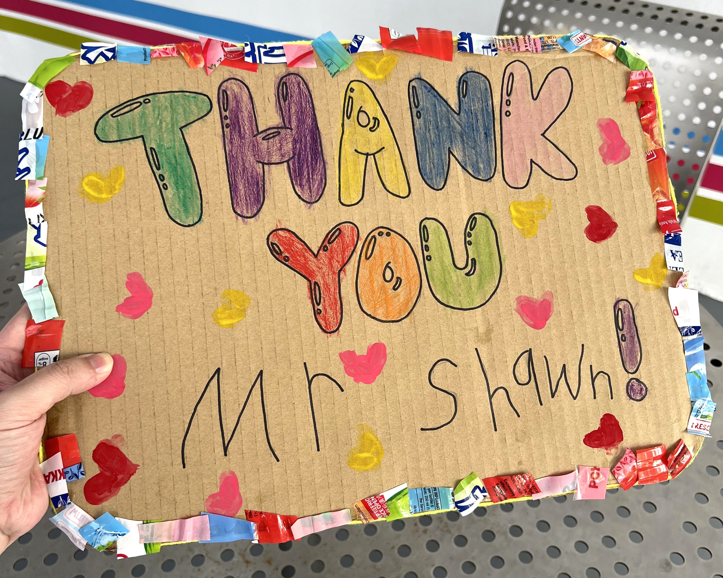 A token of appreciation from preschool children for published author and public speaker, Mr Shawn