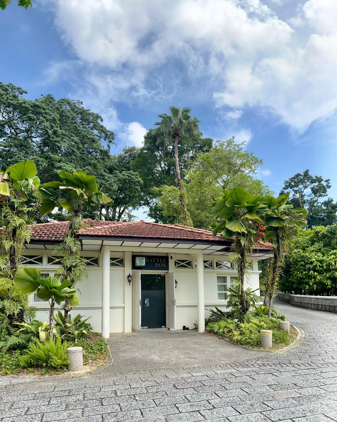 Front of Battlebox Singapore, at Fort Canning.