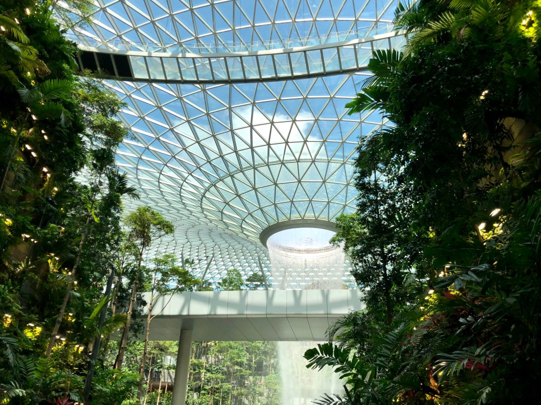 The indoor fountain located at Jewel at Changi Airport, Singapore.